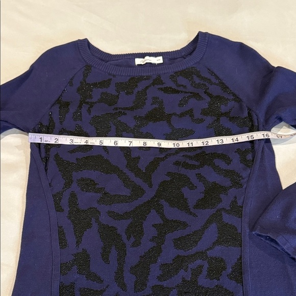 Reitmans Sweater Dress Purple with Black Embellishments Crew Neck Women's Size M - Picture 10 of 12